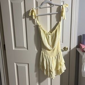Forever 21 Yellow Off-the-Shoulder Romper